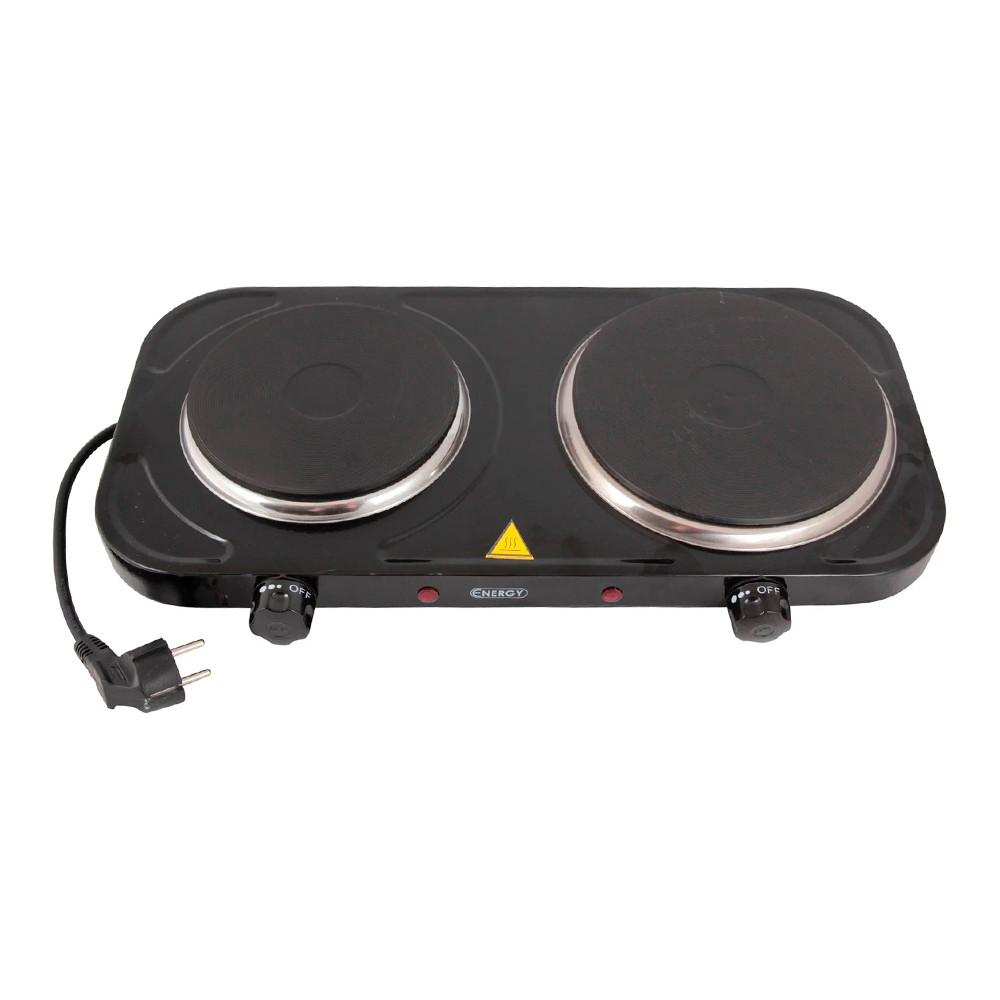 Электроплита двухконфорочная 2,5 кВт диск чугун 155 мм 185 мм черный EN-903В Energy