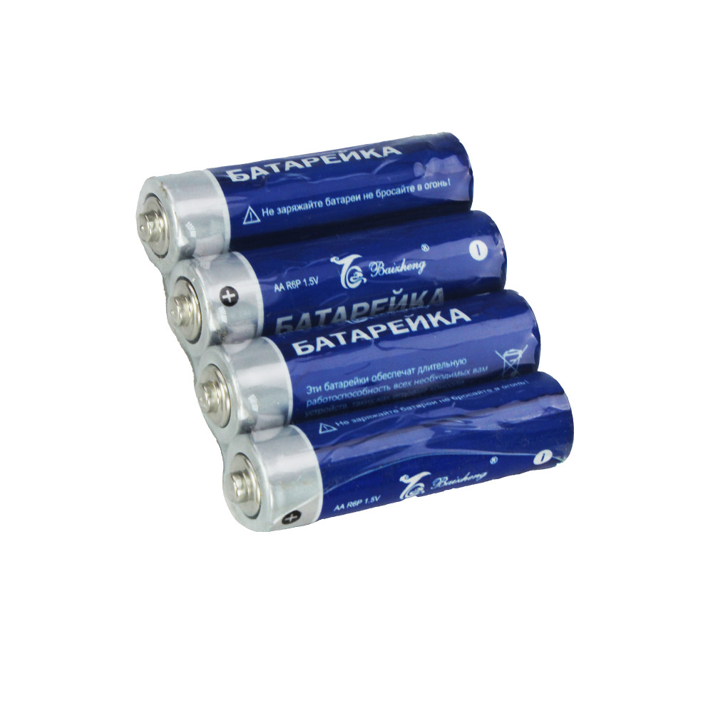 Батарейка литиевая AA R6P 1.5V упак 4 шт Baizheng