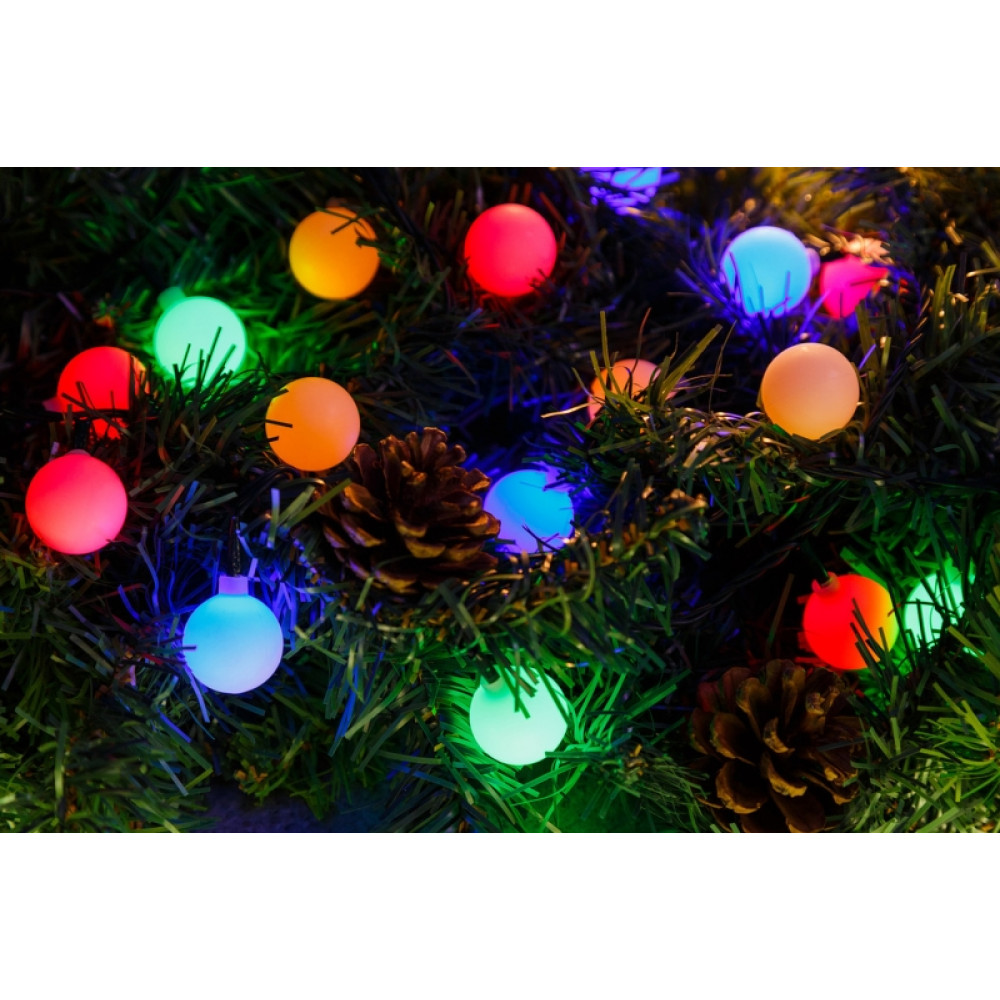 Гирлянда светодиодная  10 м 80 led 230 В уличная мультишарики мультиколор Neon-nigh