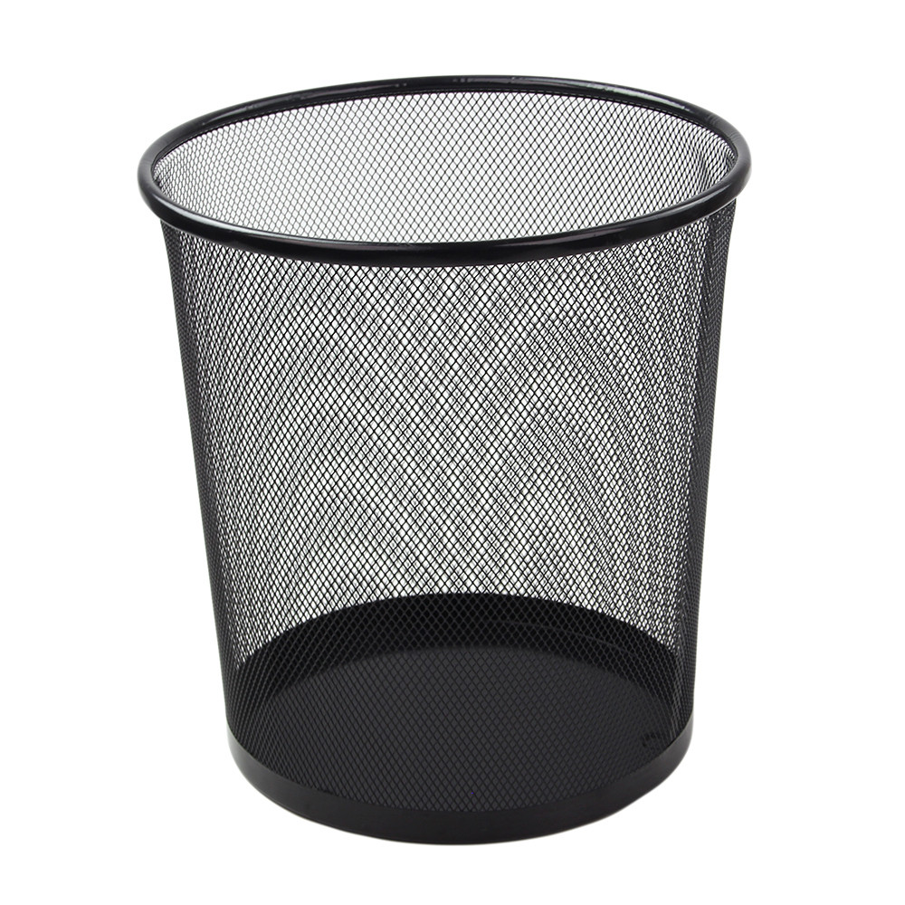 Корзина нержавеющая сталь для мусора 12 л 26,5х26,5х28 см круг сетчатое без крышки черный Baizheng