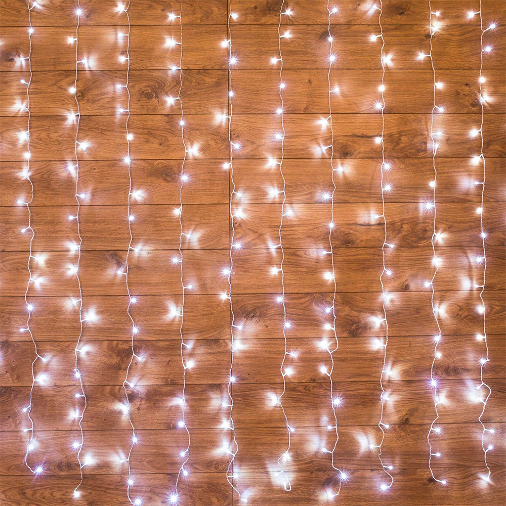 Гирлянда светодиодная  1,5*1 м 96 led 230 В 8 реж дождь белый Neon-night