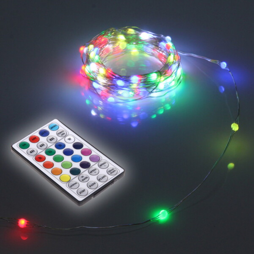 Гирлянда светодиодная 10 м 100 led пластик медь мультицвет NP-3303 Fex