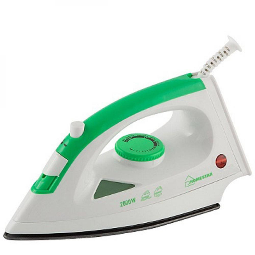 Утюг 2 кВт тефлоновое покрытие пар бело-зеленый HS-4001 HomeStar