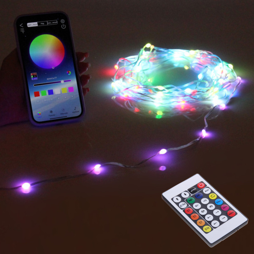 Гирлянда светодиодная 10 м 100 led пластик медь мультицвет NP-3303 Fex
