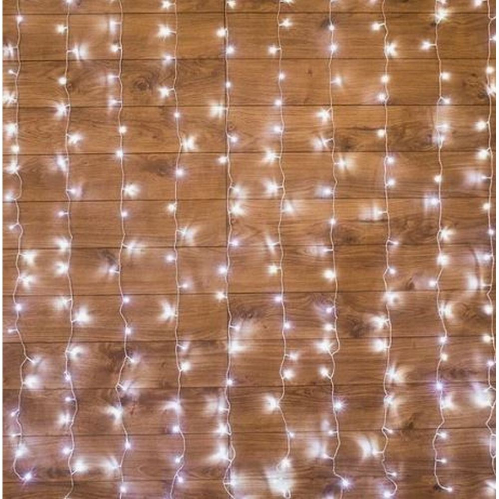 Гирлянда светодиодная  2х3 м 240 led 230 В 8 реж 10 нитей дождь белый Neon-night