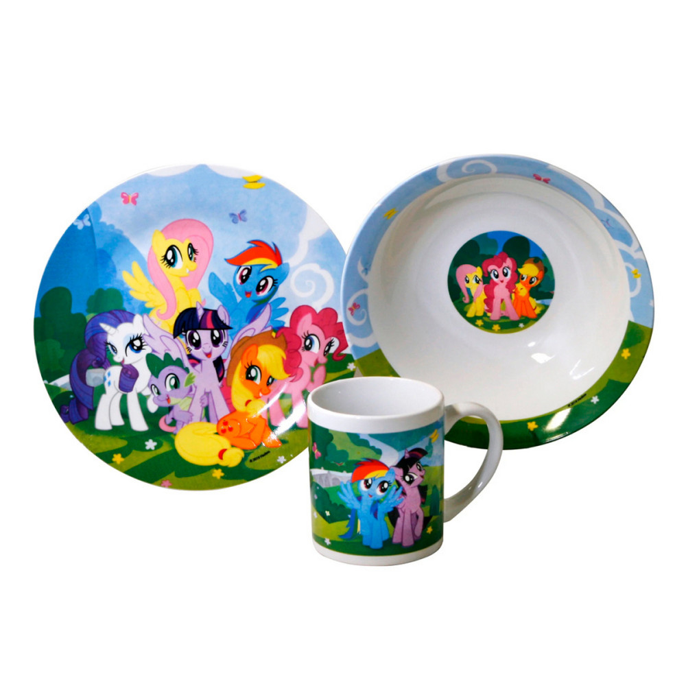 Набор керамический детский  3 предметов кружка 240 мл миска тарелка под упак My Little Pony Мфк