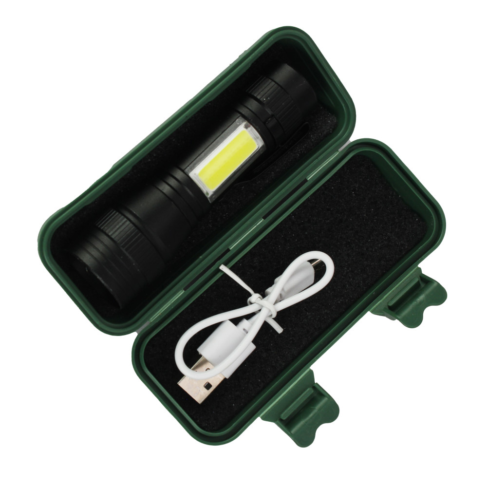 Фонарь ручной 2 led аккумуляторная батарея черный Baizheng