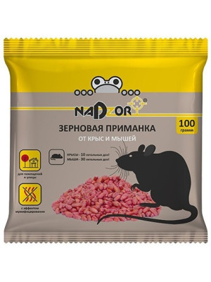 Зерновая приманка от мышей и крыс 100г Зерновая приманка от мышей и крыс 100г