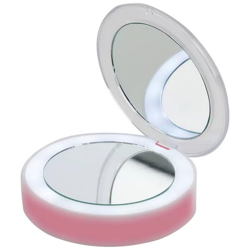 Зеркало косметическое 8,5х8,5х2 см складное EN-702 LED подсветка Energy
