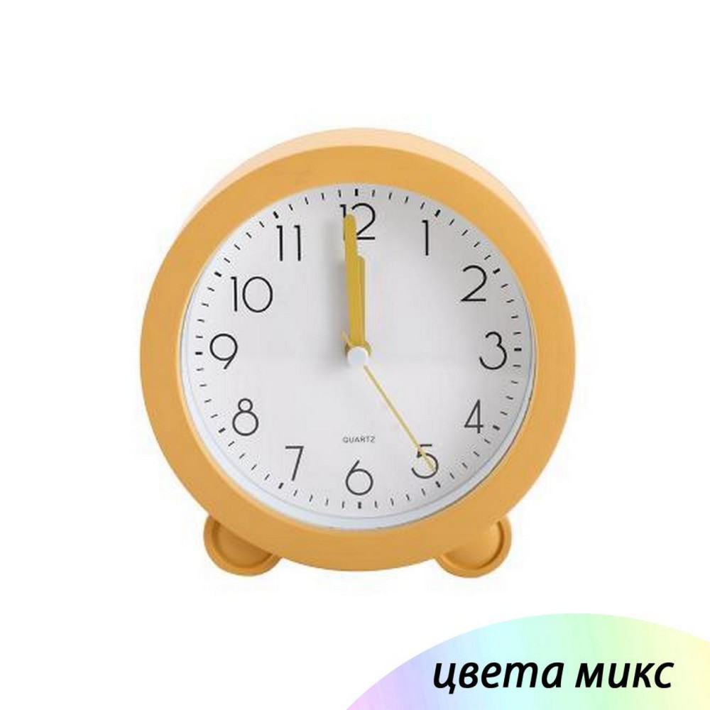 Будильник пластиковый 12х12,5 см круглые на ножках Baizheng
