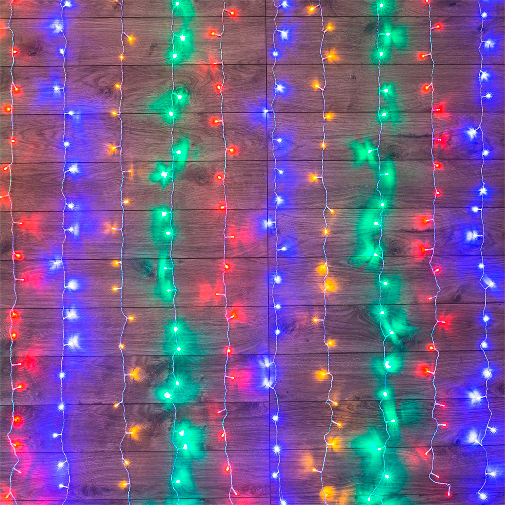 Гирлянда светодиодная  2,5*2 м 300 led 220 В дождь мультиколор Neon-night