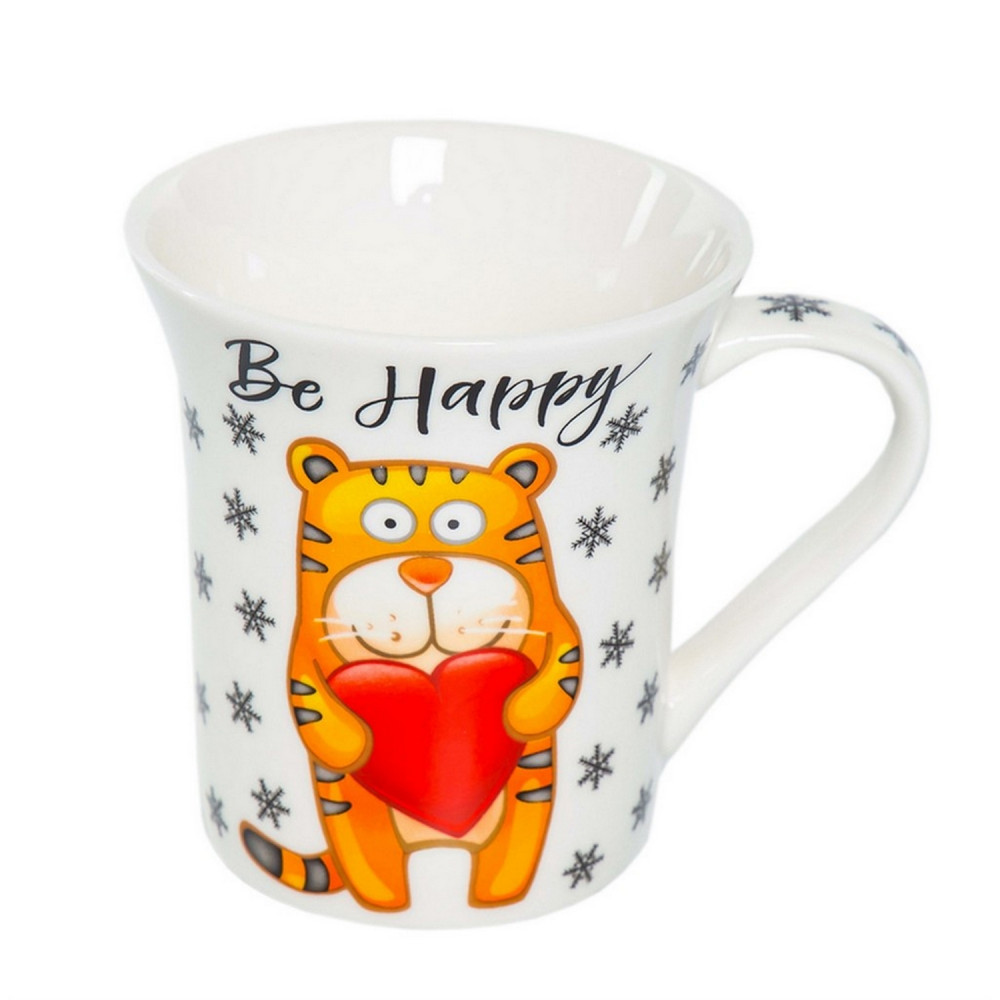 Кружка фарфоровая 310 мл Be happy Olaff