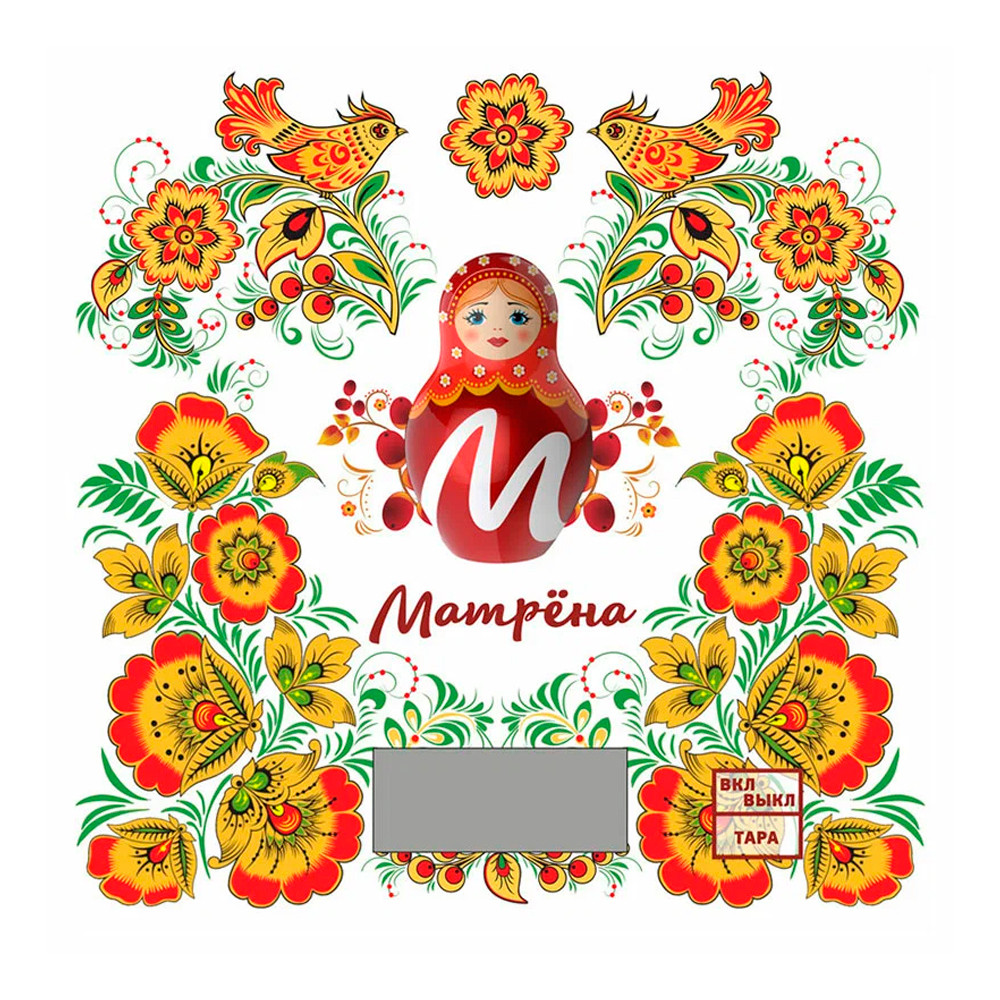 Весы кухонные электронные стекло 7 кг 15х15 см дисплей Матрешка МА-033 Матрена