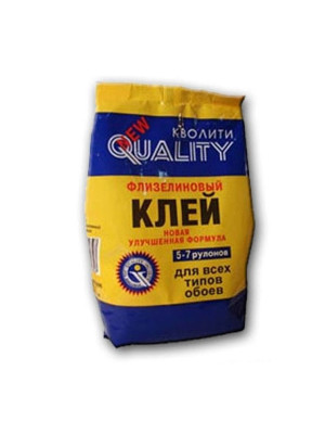 Клей обойный Кволити флизелиновый 200гр (5-7 рул) пакет Клей обойный Кволити флизелиновый 200гр (5-7 рул) пакет