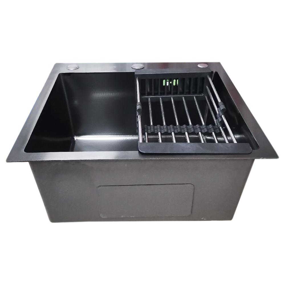 Мойка кухонная DIKALAN нерж. сталь SUS-304 черный 50*50*22 сифон (3) KN505008