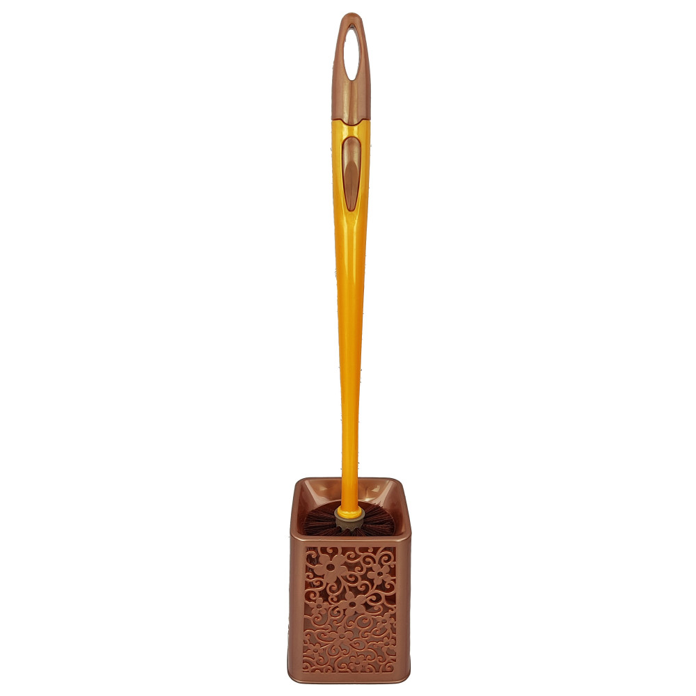Ерш пластиковый для туалета с подставкой 570*115 мм коричневый Baizheng