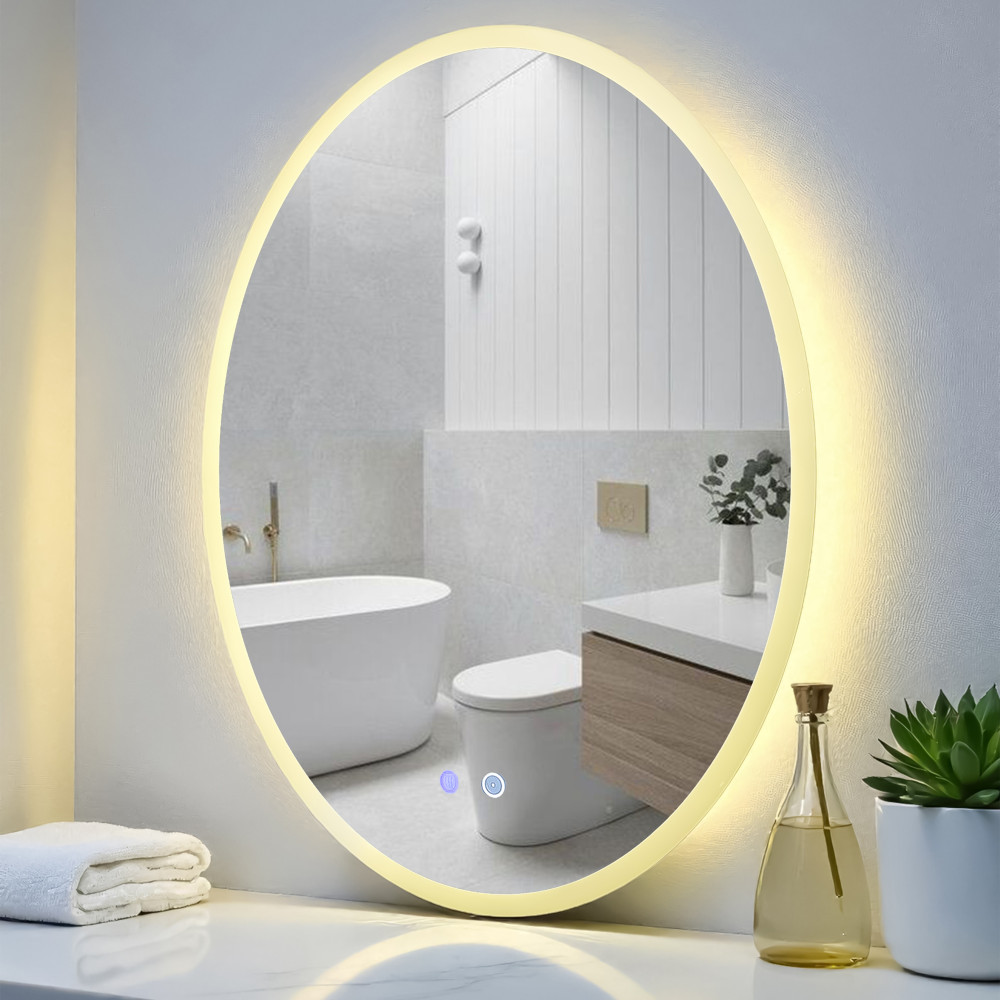 Зеркало для ванной 60*80 см LED подсветка антизапотевание овальное KN-831A60/80 KNOIS