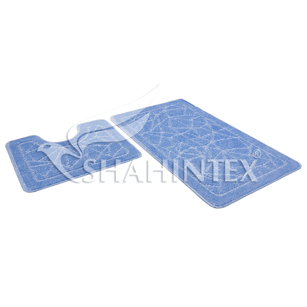 Коврик для ванной PP 001 60*100/60*50 голубой 11 Шахинтекс