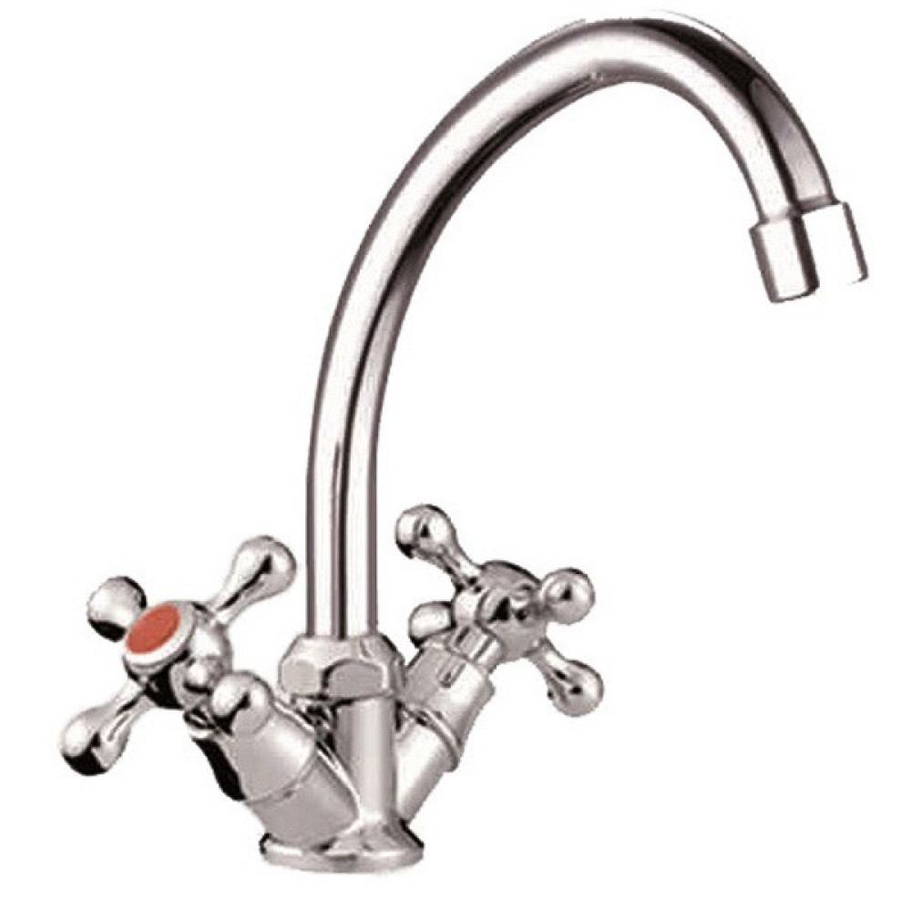 Смеситель для кухни двухвентильный DIKALAN D3004-S24/-1 Хром
