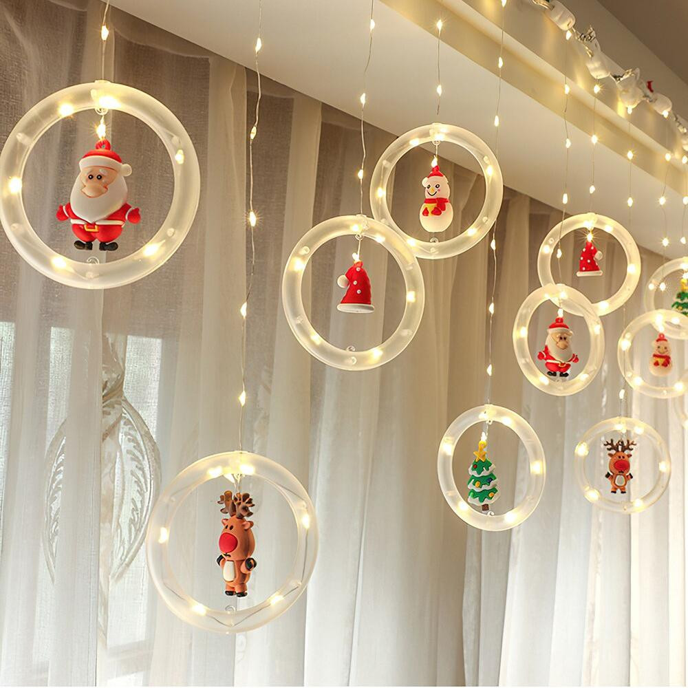 Гирлянда светодиодная  10 led кольца игрушки белый Baizheng