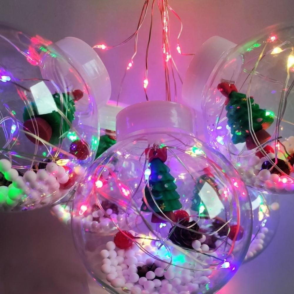 Гирлянда светодиодная  10 led шар елка шишка вишня снег мультиколор Baizheng