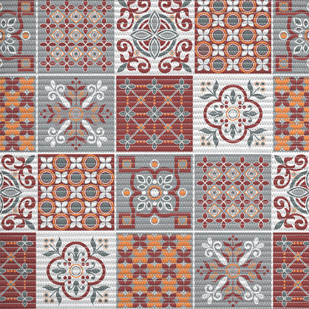 Коврик для ванной ПВХ 0,65*15м ПРЕОБРАЖЕНИЕ 225PT-burgundy-grey
