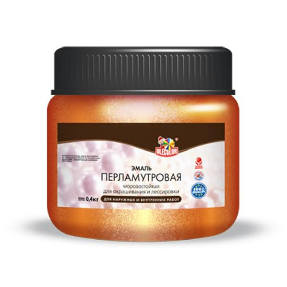 Эмаль универсальная акриловая OLECOLOR терракотовая перламутровая 0,1кг