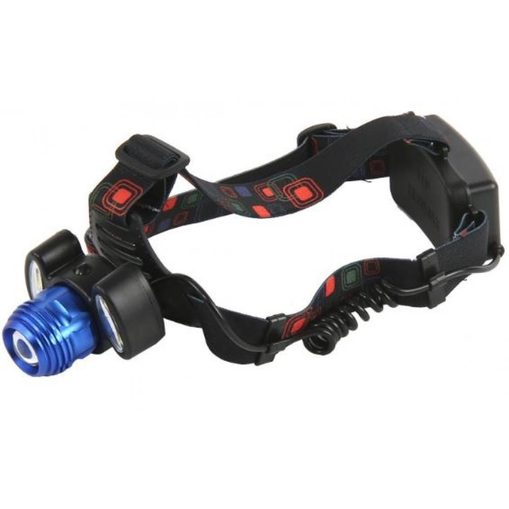 Фонарь налобный  3 led 10*10*7 см аккумулятор 2 шт 10800 мАч 4 режима USB Baizheng