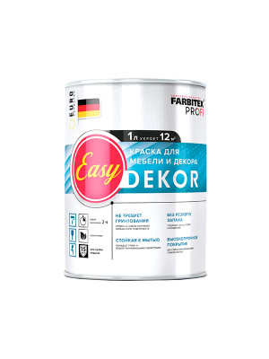 Краска акрл.для мебели и декора EasyDekor 1л FARBITEX ПРОФИ Краска акрл.для мебели и декора EasyDekor 1л FARBITEX ПРОФИ