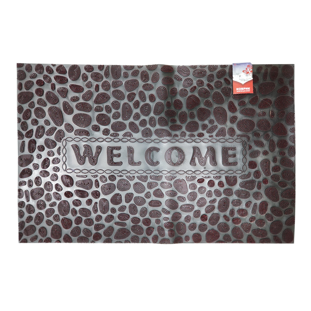 Коврик резиновый 58*88см (Welcome) красный (Bay)