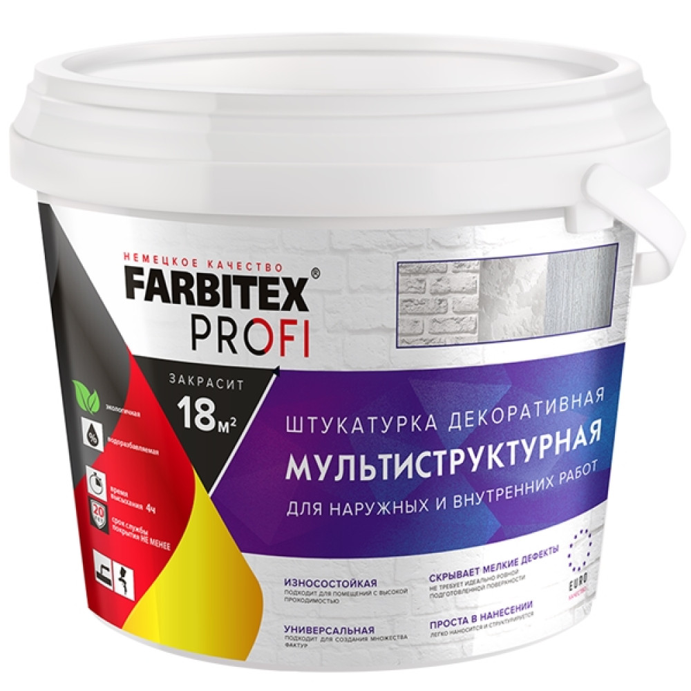 Штукатурка декоративная мультиструктурная 9 л FARBITEX PROFI шт