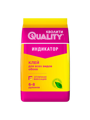 Клей обойный Кволити индикатор 200гр (6-8 рул) пакет Клей обойный Кволити индикатор 200гр (6-8 рул) пакет