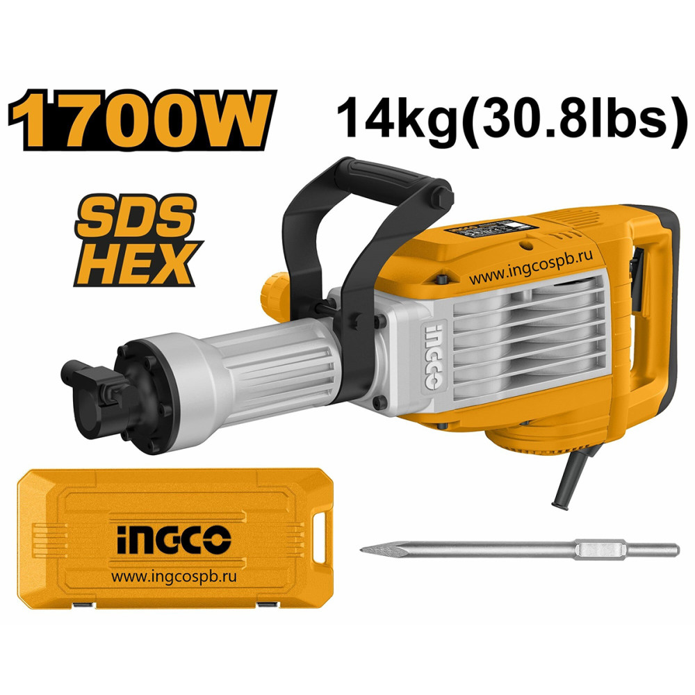 Отбойный молоток 1700Вт HEX 50Дж INGCO PDB170068 INDUSTRIAL