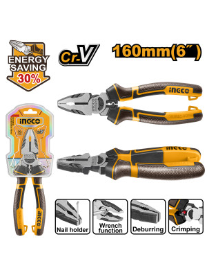Плоскогубцы 160 мм INGCO HHCP28160 INDUSTRIAL комбинированные Плоскогубцы 160 мм INGCO HHCP28160 INDUSTRIAL комбинированные